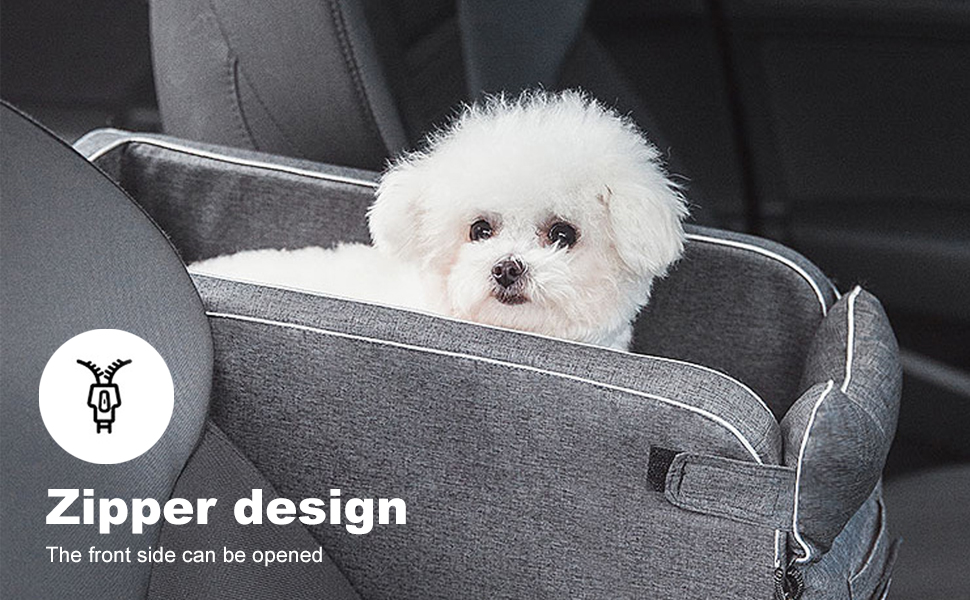 PETCUTE Автокрісло для собак та котів до 6 кг, сірого кольору. Зручне автокрісло-консоль для маленьких тварин, з антиковзким покриттям, знімний та миючий чохол.
