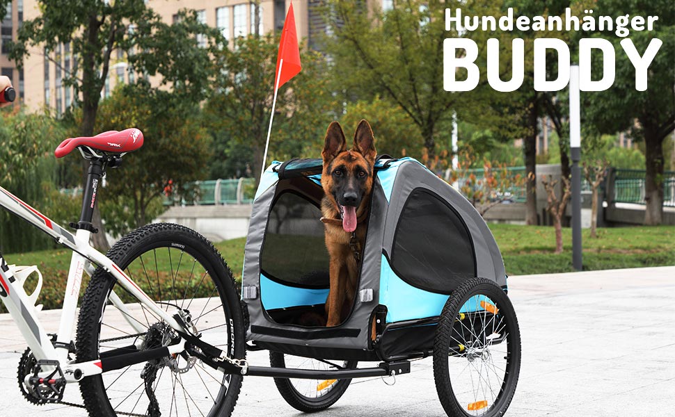 Фаркоп-причіп для велосипеда Zoomundo Buddy, переноска для собак, блакитний