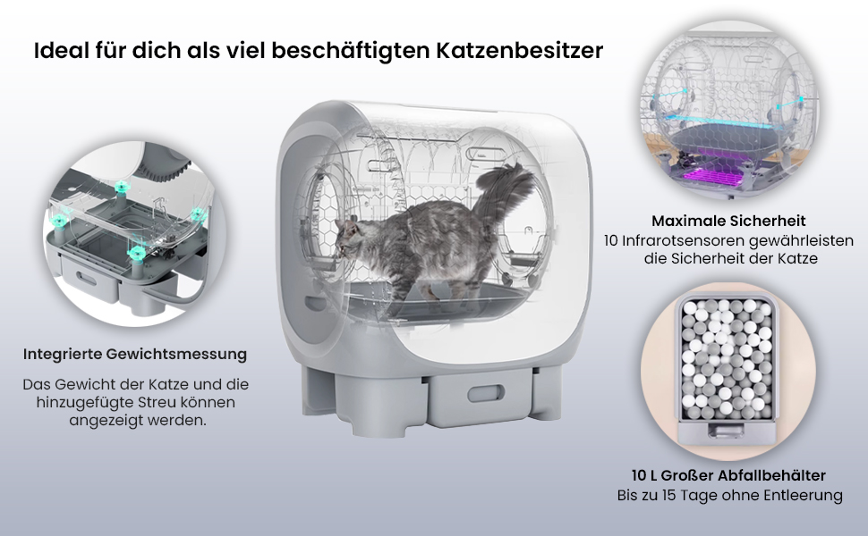 Туалет для кішок AstroPet 101L самоочищається XXL, UV, Io.