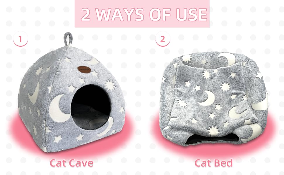 Кішечка-будиночок Mooipet з плюшевим матрацом, сірий, 40x40x35 см