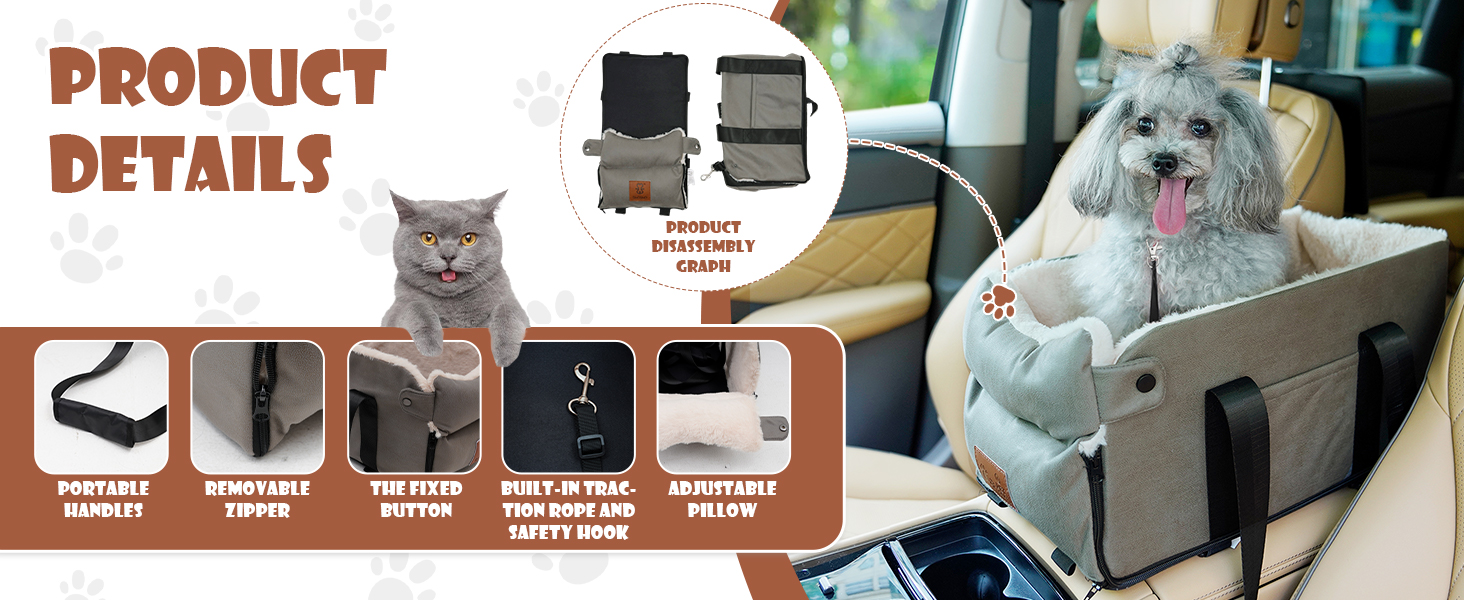 Автокрісло для собак та котів: м'яке, безпечне, з фіксатором