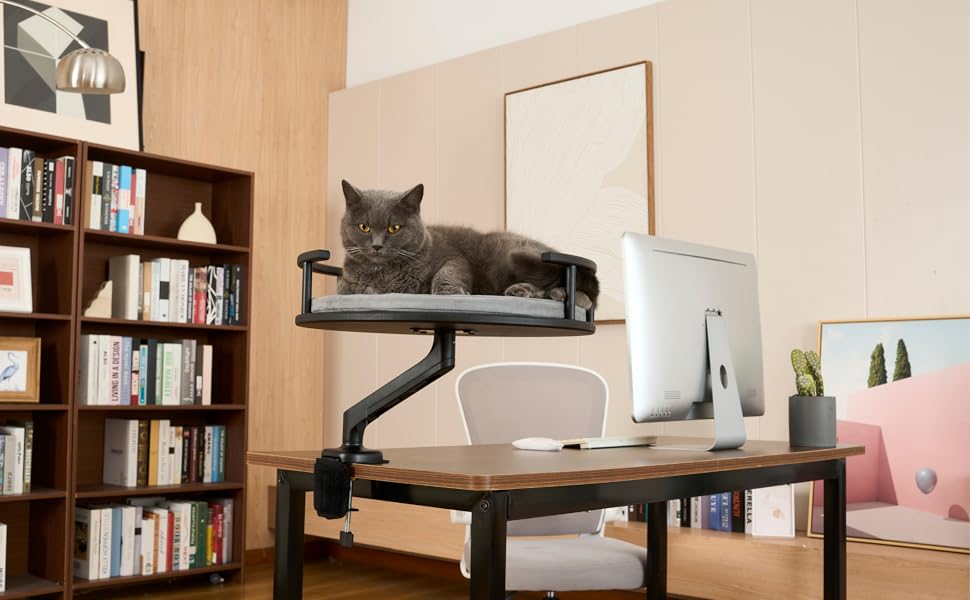 Кішка лежанка Noviclass® LEVI | Платформа для котів | Для столу та підвіконня | 2 лежанки | Cord-дизайн сірий | Міцна та сучасна