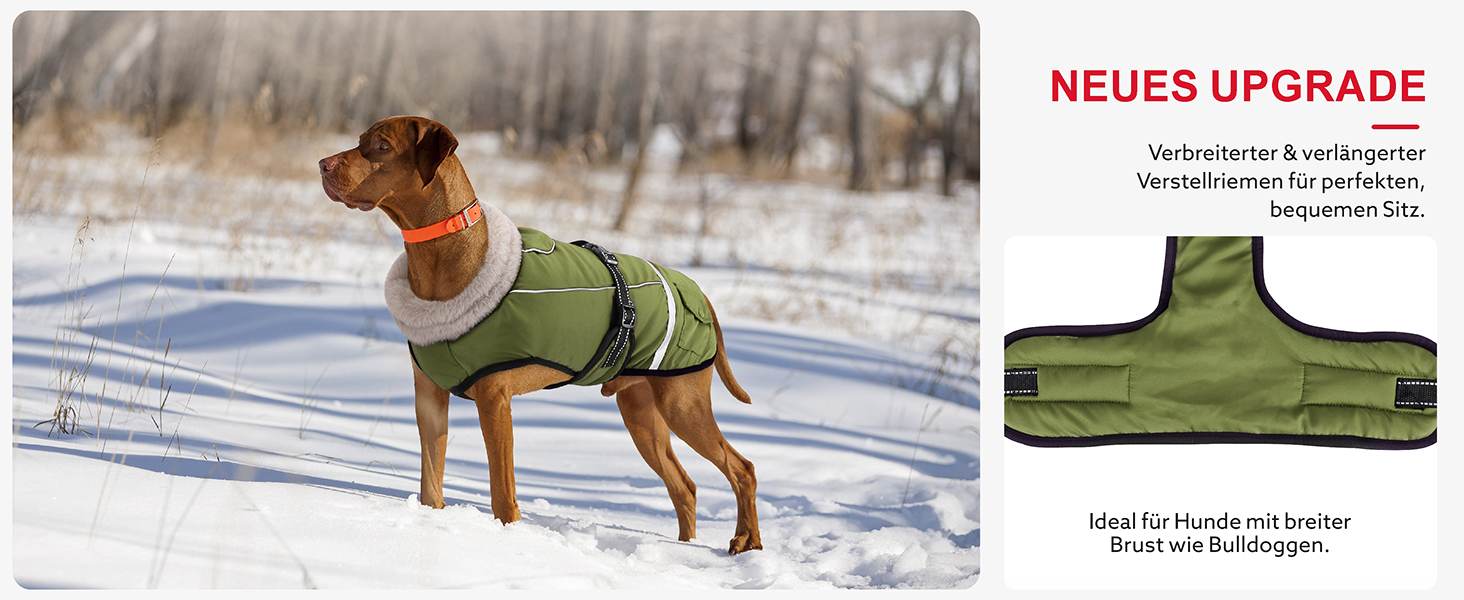 Зимовий одяг для собак, водонепроникна куртка для великих собак з регульованими лямками, теплий одяг для собак з флісу, світловідбиваючі смуги, підходить для лабрадорів, оливковий, XL