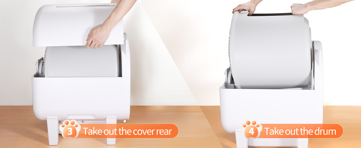 Автоматичний лоток для котів 68л з самоочищенням, з APP-керуванням, захистом та нейтралізатором запаху, з килимком та 2 рулонами сміттєвих пакетів, для кількох котів