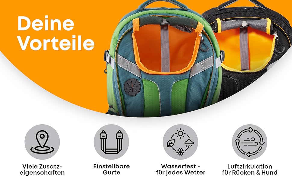 Швейцарський рюкзак для собак Schleppo до 7 кг | Рюкзак для собак | Дихаючий водонепроникний рюкзак для походів та міста (Зелений, універсальний розмір)