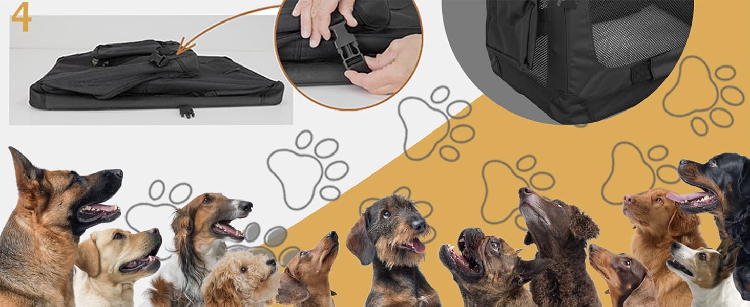 Складана переносна сумка-бокс для собак та котів Petigi (Чорний, L 70x52x51 см)