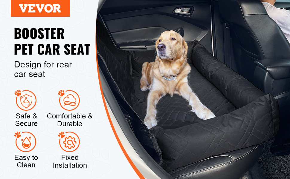 Автокрісло для собак VEVOR, водовідштовхувальне, з лебідкою безпеки, для собак середніх та великих порід (до 45 кг)