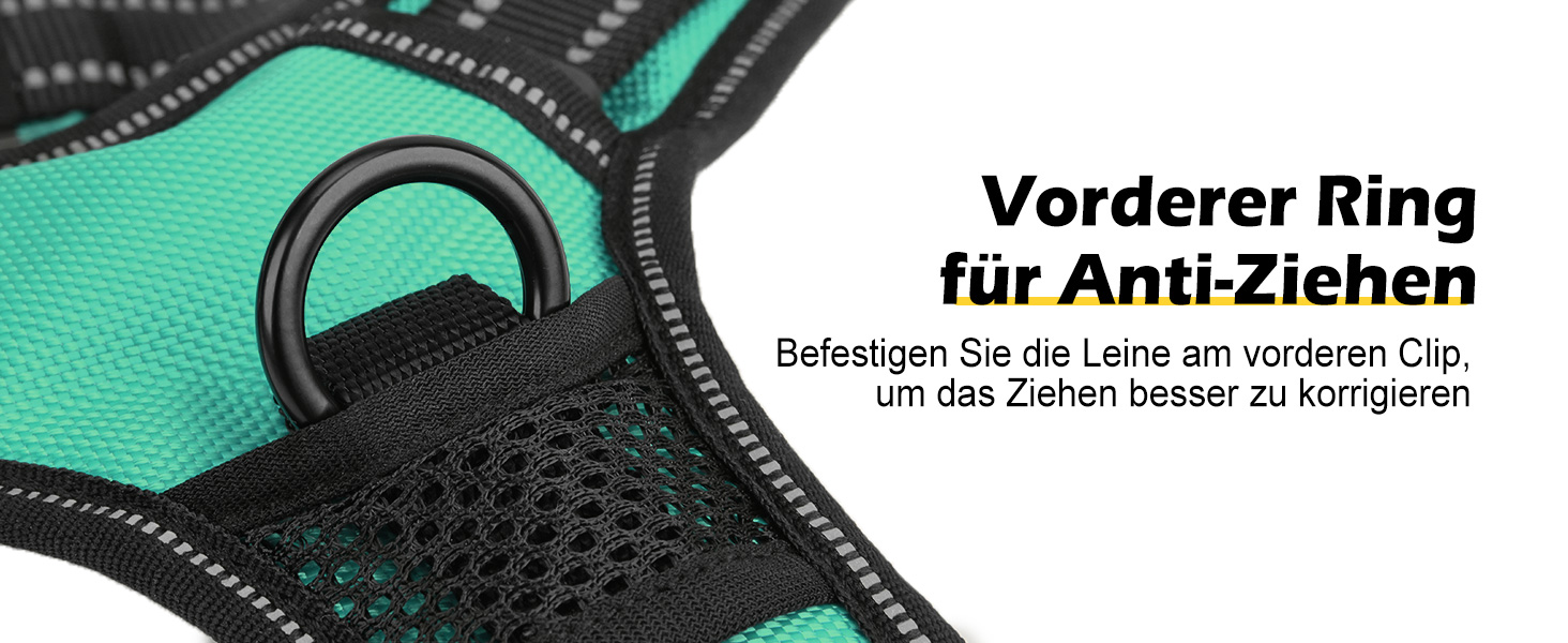 Світловідбиваючий нашийник для собак Joytale з LED, для середніх собак, без натягування, з ручкою, регульований, для нічних прогулянок, зелений, розмір M (1 шт.)