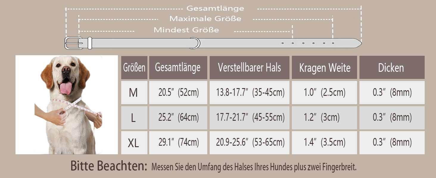 Нашийник для собак з натуральної шкіри, великих та екстра-великих порід (колір коричневий, розмір M)