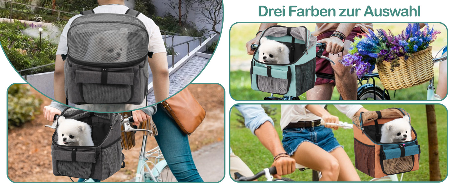 Велосипедна сумка для тварин BigKing, велосипедний кошик для собак, передній, складний, сірий, для їзди на відкритому повітрі та кемпінгу