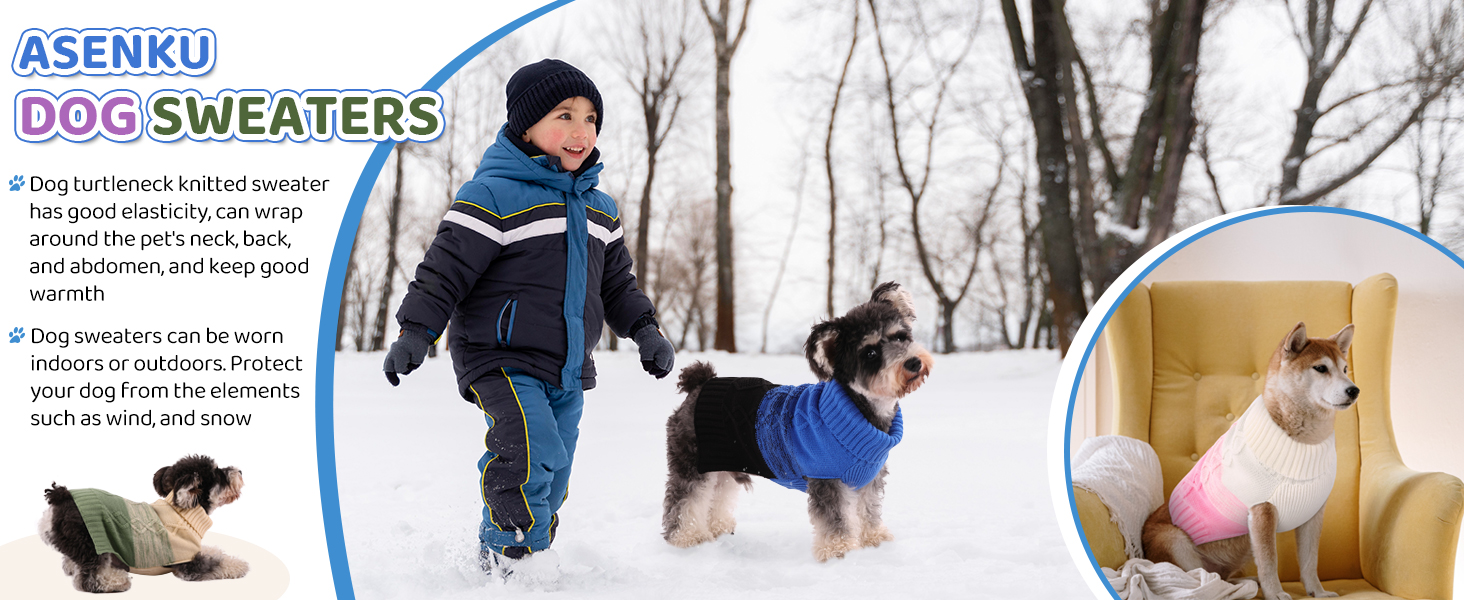 Теплий пуловер для собак ASENKU: для малих та середніх собак, осінь-зима, теплий, з коміром, червоний