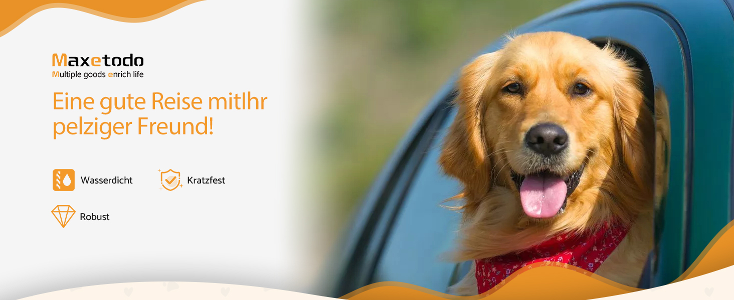Захист для автосидіння для собак Maxetodo: водовідштовхувальний, антикіготковний, з сумкою та ременями безпеки. Підходить для всіх авто, SUV та вантажівок.
