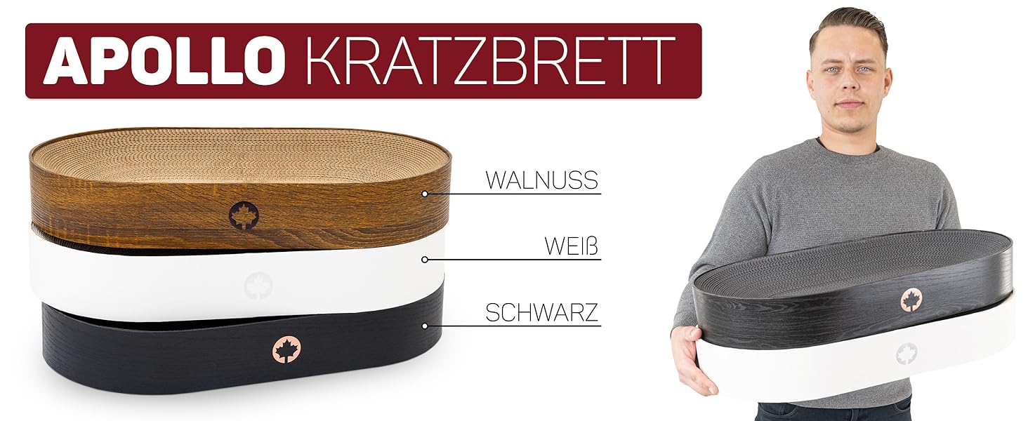 Килимок для кота з гофрокартону Apollo від CanadianCat Company, овальний, горіховий колір, 63 x 35 x 10 см