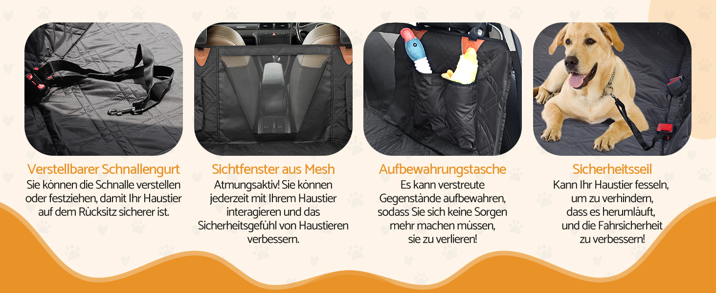 Захист для автосидіння для собак Maxetodo: водовідштовхувальний, антикіготковний, з сумкою та ременями безпеки. Підходить для всіх авто, SUV та вантажівок.