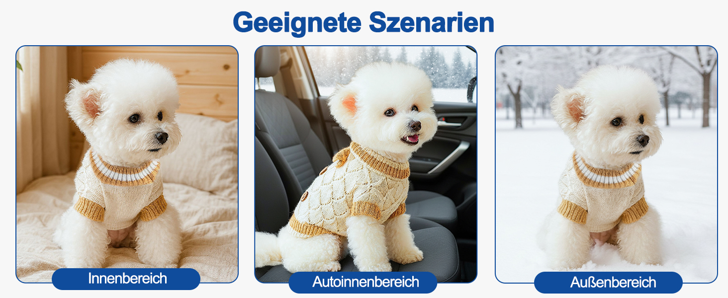 Теплий пуловер для кота та собаки Galatée, зимовий пуловер для домашніх тварин, зручний в'язаний пуловер для кота та собаки (S, смужка кава)