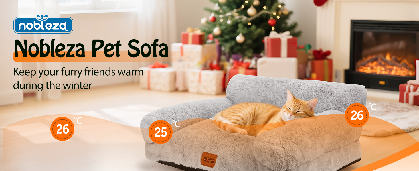 М'яке ліжко-диванчик для котів та собак Nobleza, 60x45x30 см, сірий колір