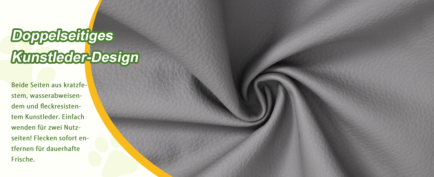 Ортопедичне ліжко для собак Favodormir, великі породи, 104x68 см, знімний чохол з екошкіри, комфортне та прохолодне для дому та вулиці, сірий колір