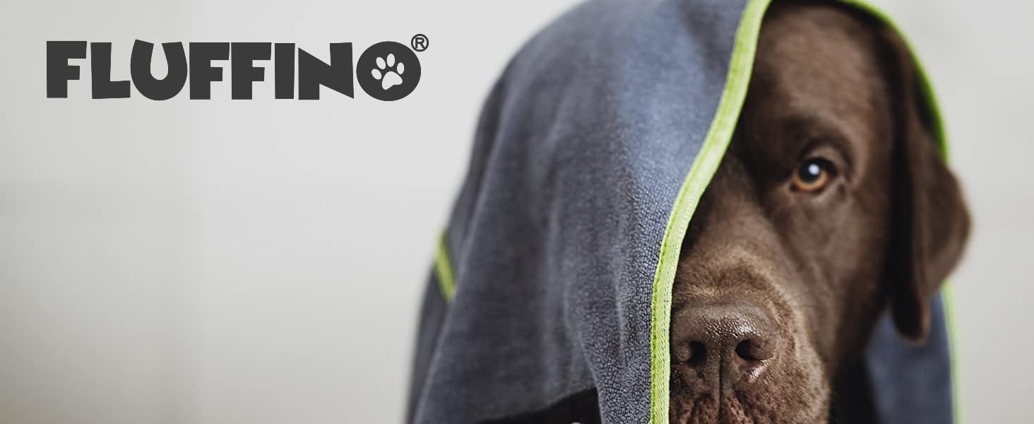 Рушники для собак 2 шт. - 90x50 см, мікрофібра | Швидковисихаючі, надзвичайно поглинаючі, для маленьких та середніх собак, сірий та зелений | Можна прати при 60°C