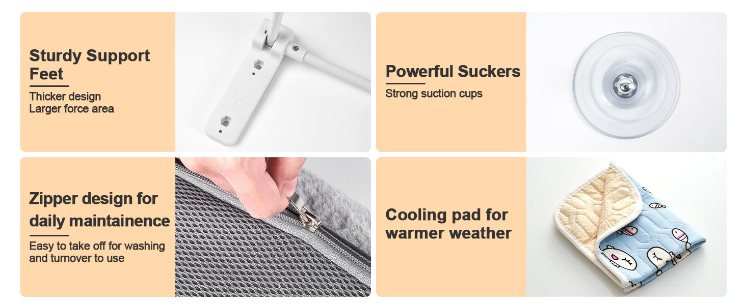 Крісло-гамак для кота на стіл Odoland - 360° обертання та регулювання висоти, м'яка лежанка з 2 знімними чохлами, для дому та офісу, цілорічне використання (сірий)