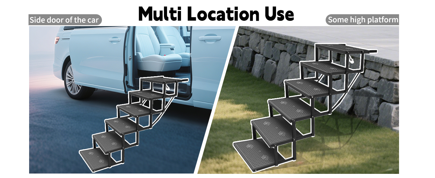 Рампа для собак у машину, складана, до 80 кг (6 сходинок)