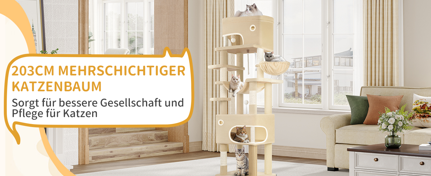 Драбина-кіготь для котів Hzuaneri MS17818SG, 178 см, XXL (60x50x203 см), бежева