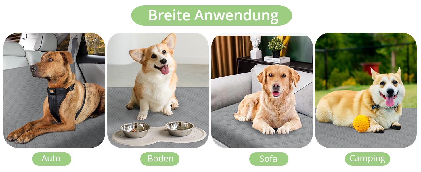 Водонепроникний килимок для собак, килимок для котів, неслизький, міцний, для захисту дивану, ліжка, автокрісла, можна прати в пральній машині (172 x 208 см, сірий)