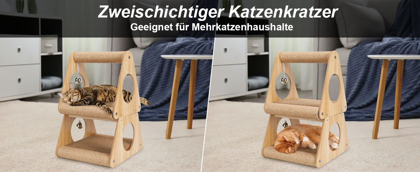 Кігтеточка Ownpets для котів, будиночок, 54 см, багатофункціональна, екологічна, стабільна, ідеальна для відпочинку та заточування кігтів