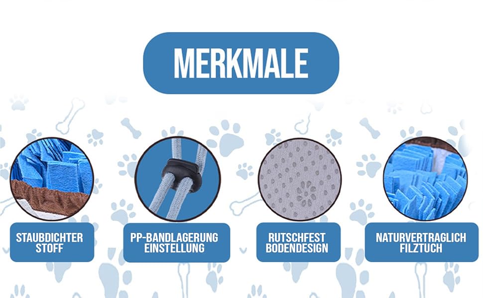 PET ARENA килимок для нюхання собак – килимок для пошуку, міцні матеріали, інтелектуальна іграшка для собак, регульований розмір, можна прати, блакитний