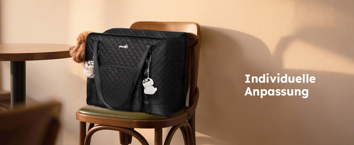 Транспортна сумка для собак Pecute, чорна XL, до 6 кг, 43x35x20 см