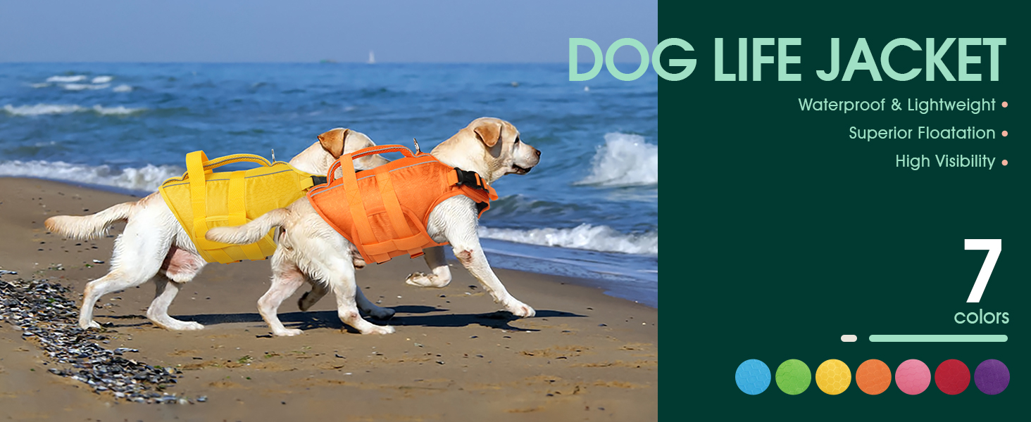 Світшот для собак Kuoser: рятувальний жилет для малих, середніх та великих собак, регульований, Ripstop, з ручкою для рятування, висока плавучість, блакитний