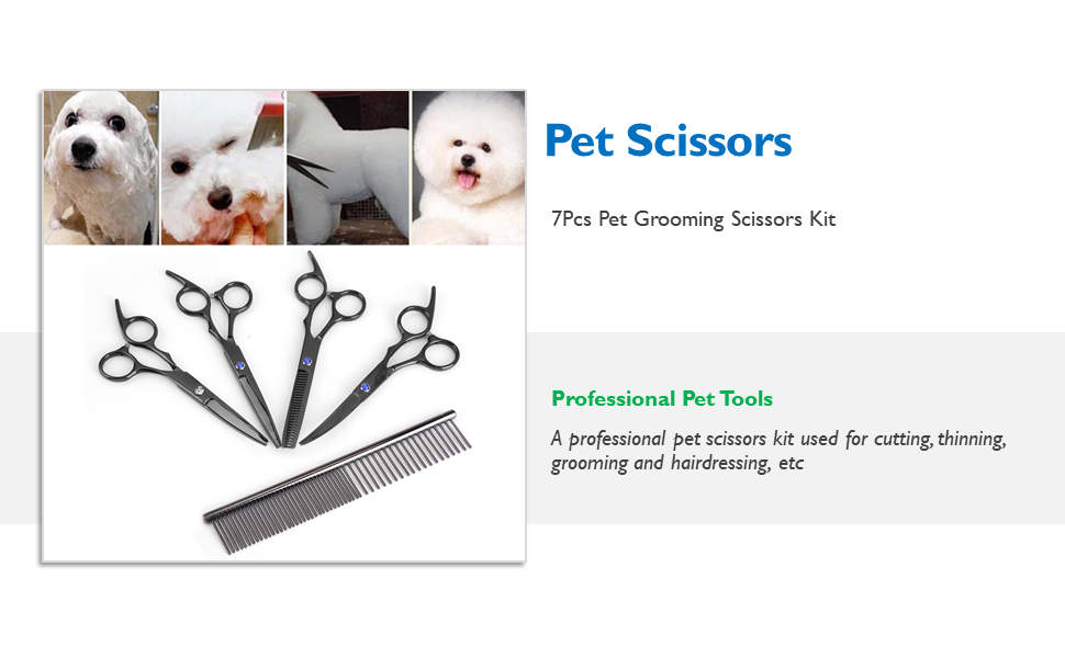 Набір професійних ножиць для грумінгу собак та котів - Набір ножиць для догляду за тваринами