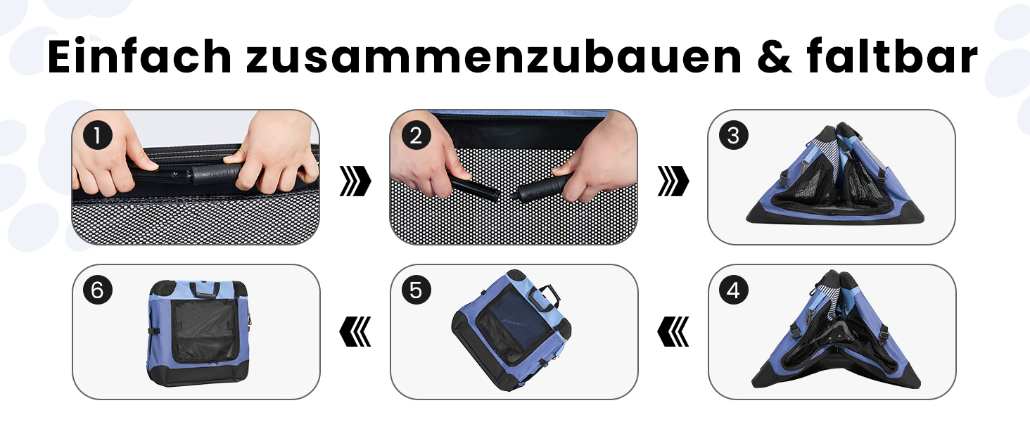 Складана переноска для собак та котів Gardner Pet Hundebox, 66x48x48 см, сіра. Підходить для тварин до 15 кг. З ручками та ковдрою.