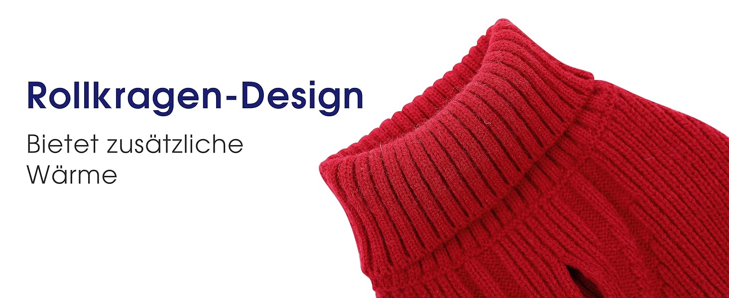 Теплий та м'який пуловер для собак Queenmore | Turtleneck для Corgi, Beagle, Французького бульдога, Шнауцера, Такси | Розмір L, Колір блакитний