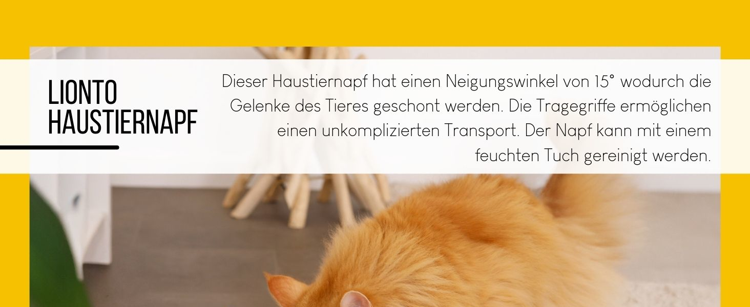 Підвищений годівниця для собак Lionto з бамбуку, 35x20x10 см, подвійний набір мисок для собак та котів, 2 миски з нержавіючої сталі Ø 14 см, об'єм кожної миски 250 мл, неслизька та щадяча суглоби