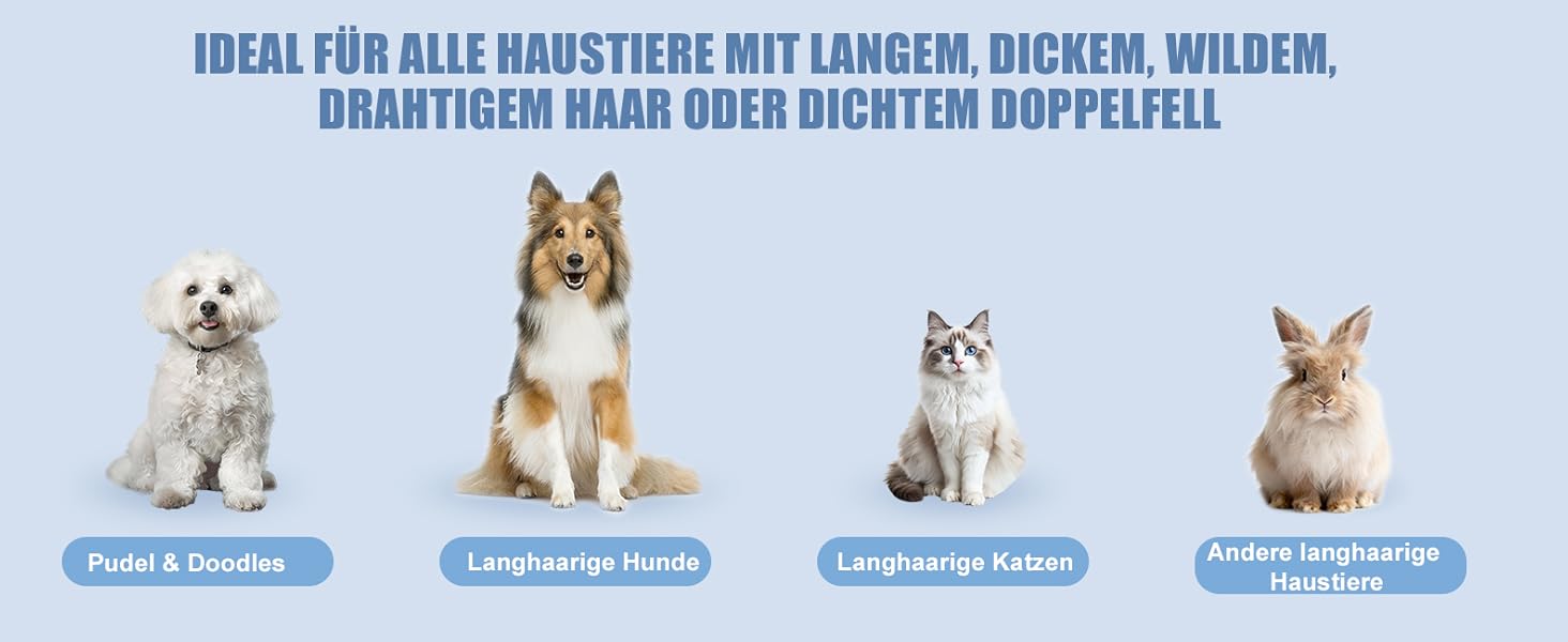 Двостороння щітка для підшерстка та парова щітка для собак та котів з 2 рівнями розпилення, широка розпушувальна щітка для довгошерстих тварин з ковтунами, інструмент для догляду та масажу