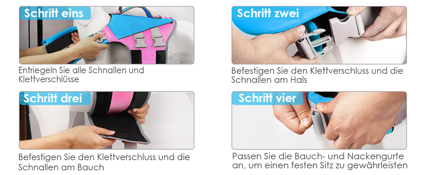 Жилет рятувальний для собак ThinkPet, світловідбиваючий, регульований, з підйомною силою (блакитно-рожевий, S)