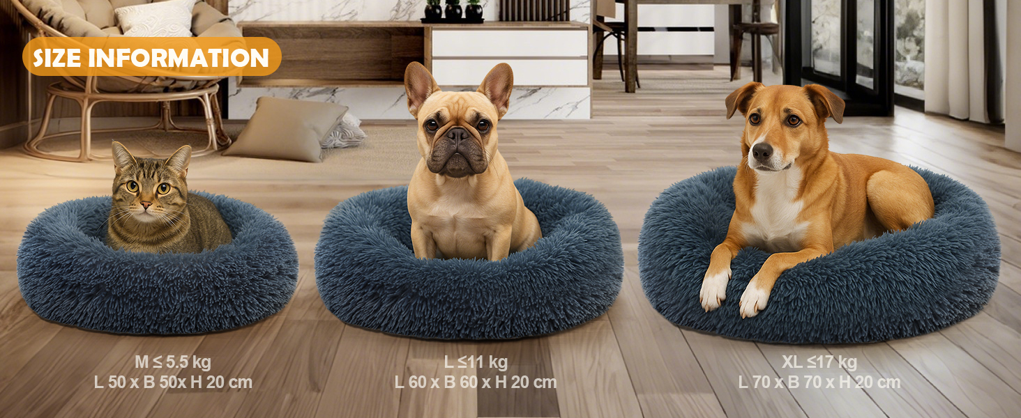М'яке ліжко для собак та котів, корзина для собак, миється, подушка для собак 70 см, кругла ліжко для собак з плюшу, ліжко для собак та котів, для маленьких, середніх та великих собак, темно-сірий, 70 x 70 x 20 см