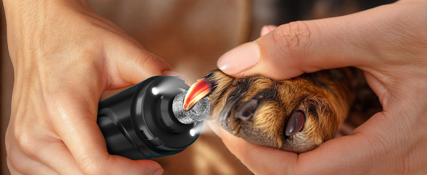 Електричний точило для кігтів собак YABIFE, 3 швидкості - безпечна та тиха обробка кігтів для собак та котів