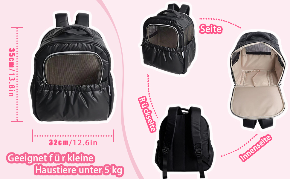 Розширювана переносна коробка для котів – складана переноска для котів та маленьких собак до 6 кг, легка переноска для собак, дихаюча та компактна переноска, світло-сіра (чорна)