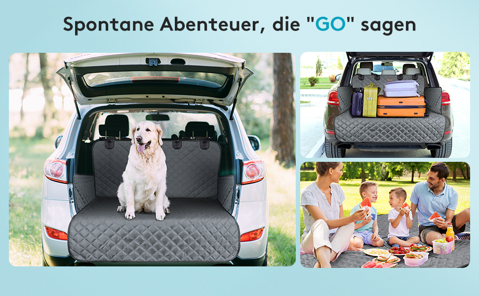 Захист для багажника авто Joejoy для собак з боковими та захистом від порогів, універсальний, вологостійкий, стійкий до подряпин, легко чиститься, килимок для багажника (185 x 105 см)