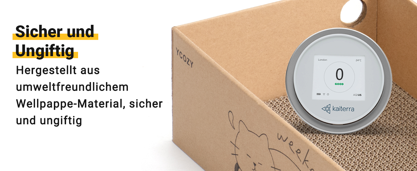 Ycozy Драбина-подряпування для котів з великою двосторонньою гофрокартонною поверхнею. Набір містить 2 коробки та 6 драбинок для котів. Міцні котячі меблі для заміни.