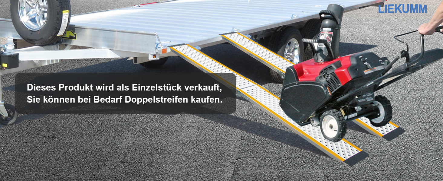 Рампа для підйому LIEKUMM, 180 см, 300 кг, алюміній, складна, протиковзка. Підходить для мотоцикла, ATV, велосипеда, авто.