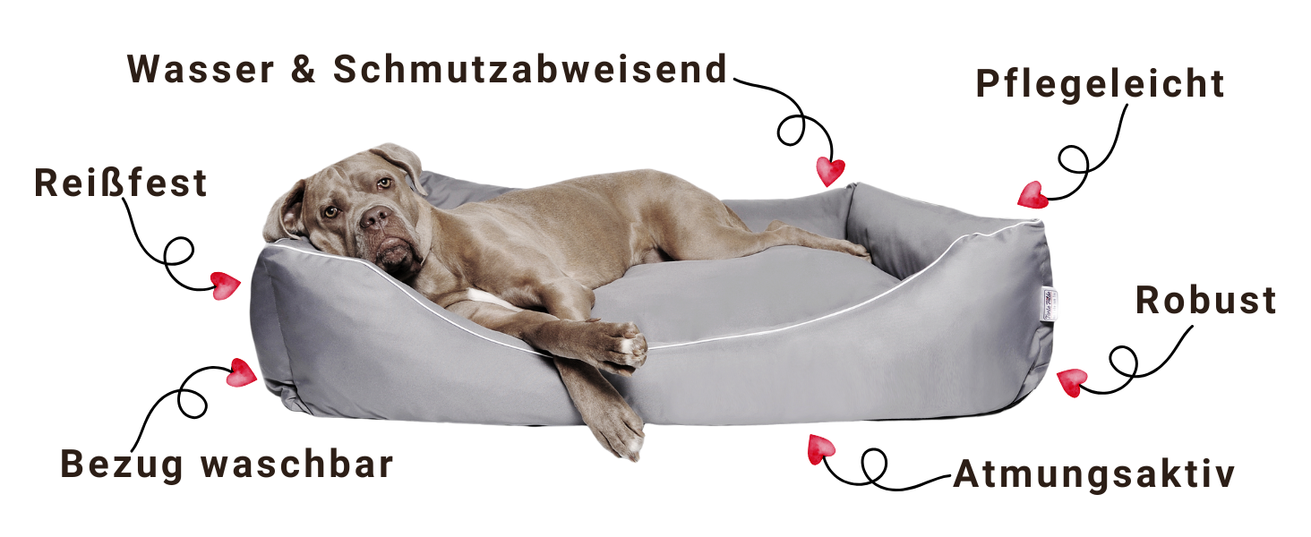 Танте Гільде лежанка для собак Нордерней – міцна, якісна, з вибором розмірів. Лежанка-кошик, лежанка-подушка (Чорний XL 80x60 см, ідеально для маленьких собак) L 80 x W 60 x H 20 см Чорний