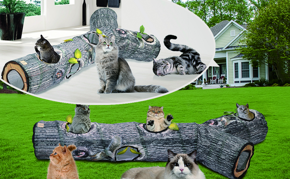 Туннель-іграшка для котів Yunso: інтерактивний, складаний, 150x65x25 см