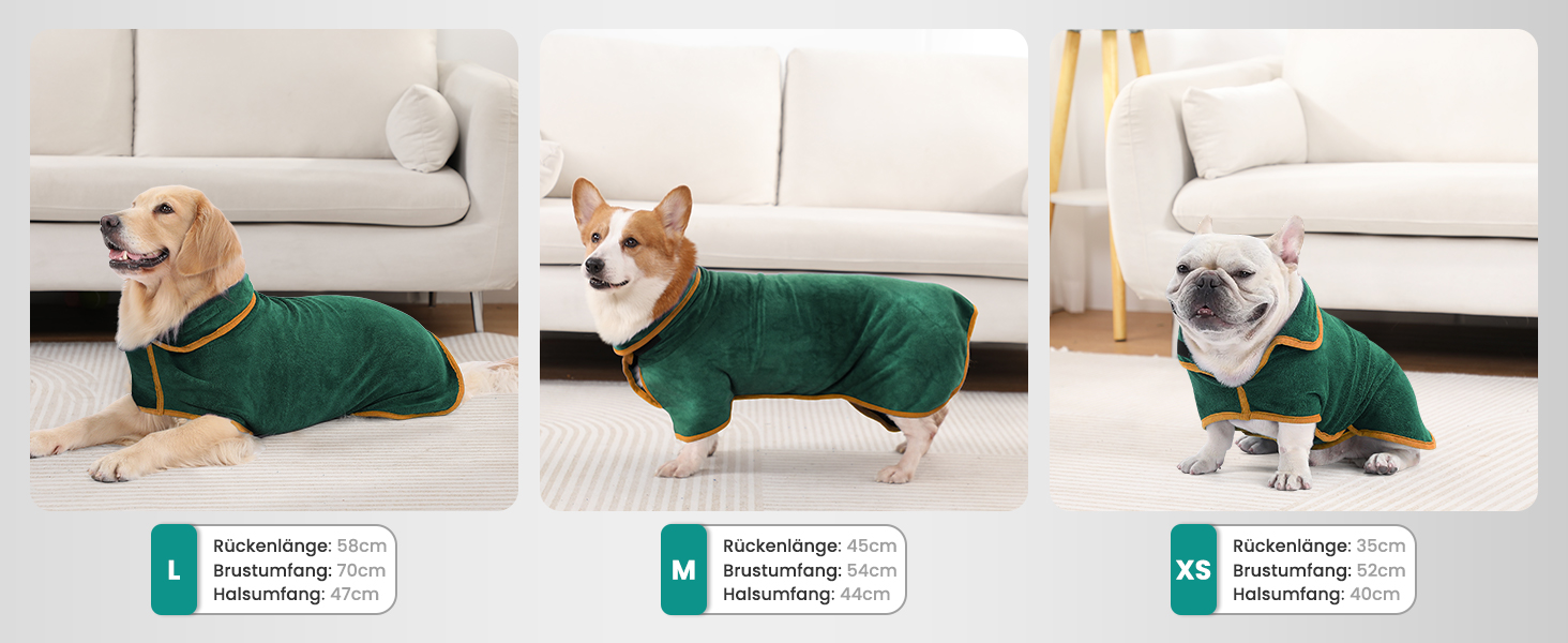 Рушник для собак PETTOM з мікрофібри, швидковисихаючий, бавовняний, супер-поглинаючий, для великих, середніх та маленьких собак (M, Зелений) M Темно-зелений