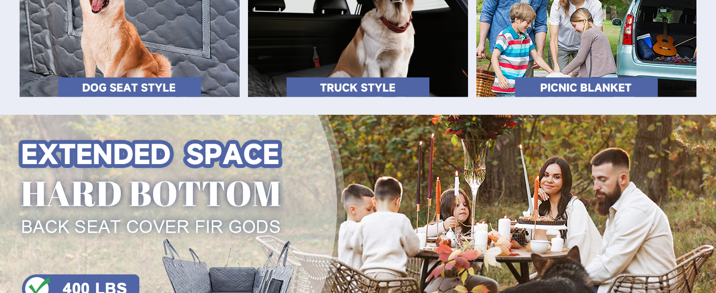 Захисний чохол на сидіння для собак Dorifine з PU-шкіри - килимок для собак на заднє сидіння з твердим дном, 147x75 см, 181 кг, водонепроникний, стійкий до подряпин, антиковзкий (сірий)