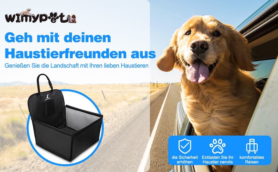 Автокрісло для собак, авточохол для собак малого та середнього розміру, з ременями безпеки, водовідштовхувальний, складаний