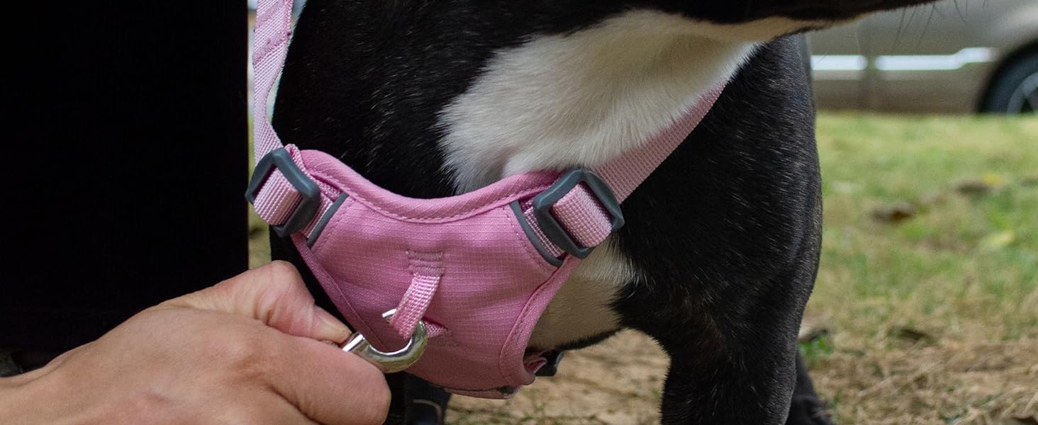 Нашийник для собак Wuffley з повідком, безпечний нашийник від вислизання, анти-тяговий нашийник з ручкою та світловідбиваючими елементами, легкий, регульований нашийник для середніх собак (рожевий, XS) Дуже маленький рожевий