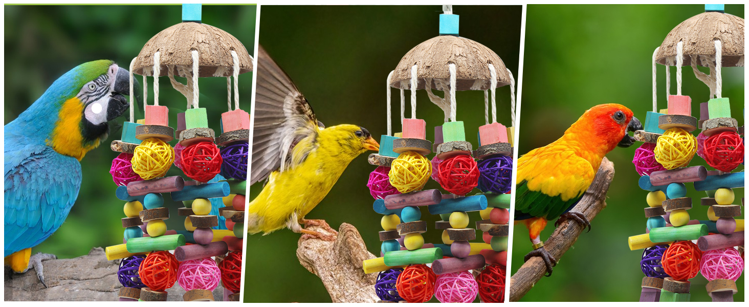 Іграшка для папуг MQUPIN - великий дерев'яний блок для калювання, лазіння та чищення (400 г)