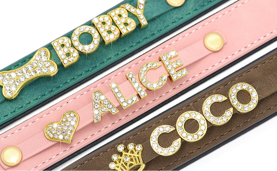 Персоналізоване шкіряне собаче ошийник з кристалами та іменем від PET ARTIST, блискучий ошийник зі стразами для собак, обхват шиї 33-43 см, фіолетовий